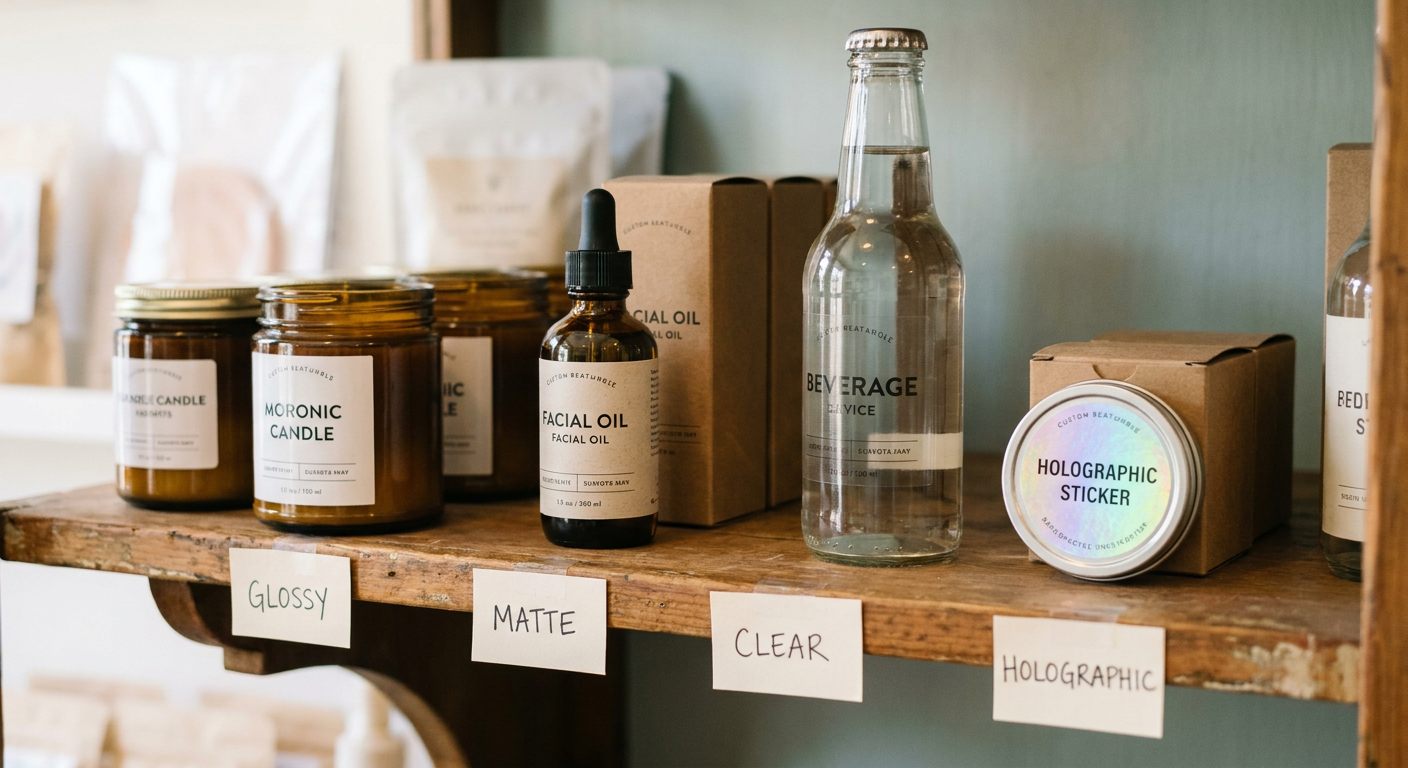 Custom product labels printed by Stickerine