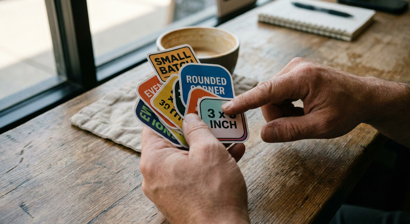 Die-cut stickers printed by Stickerine