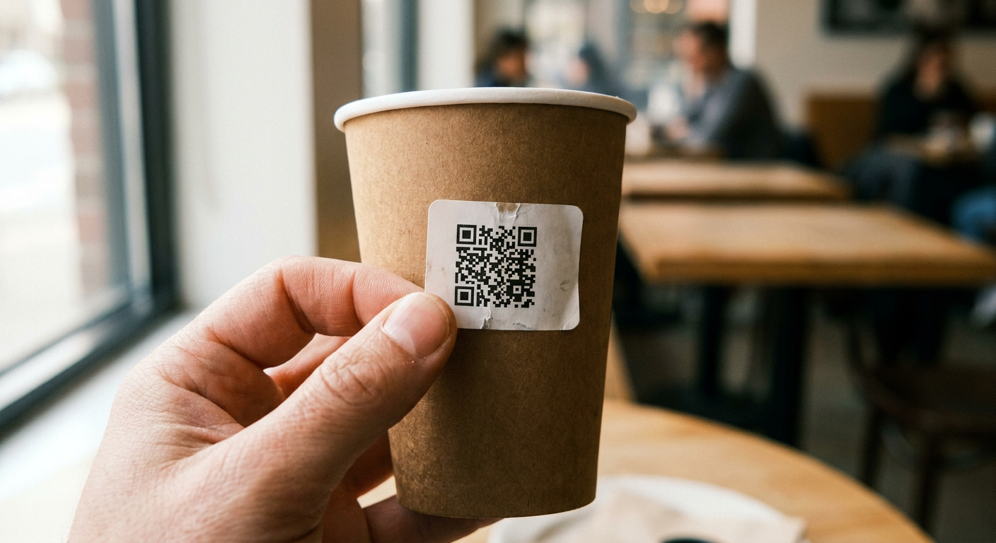 QR code stickers printed by Stickerine