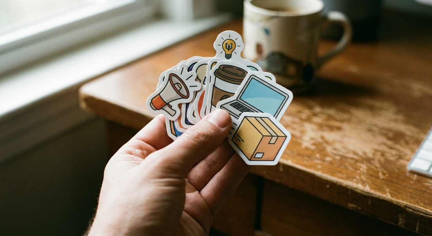 Die-cut stickers printed by Stickerine