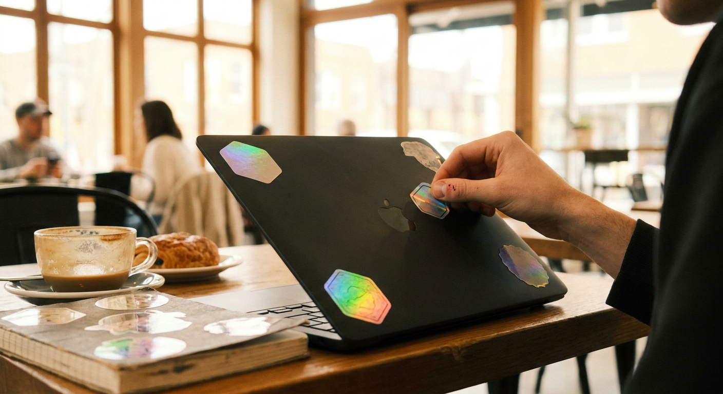 Holographic stickers printed by Stickerine