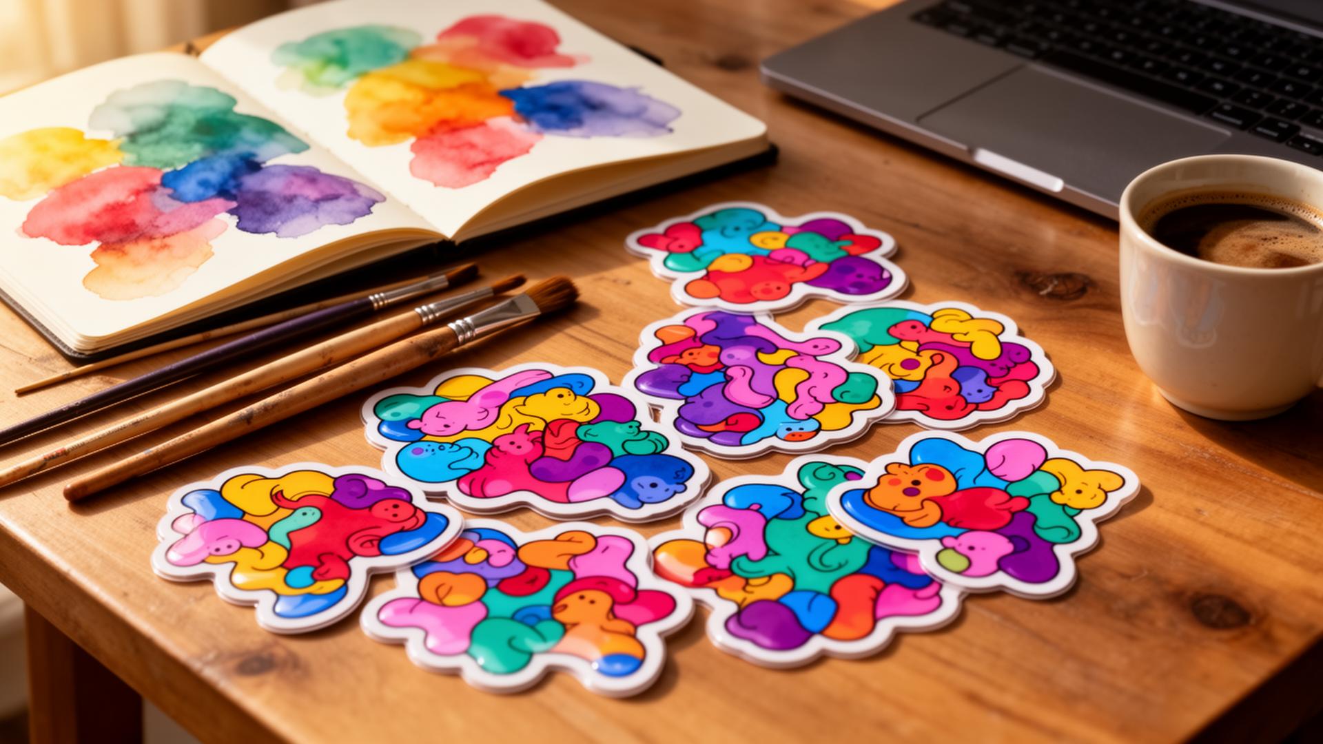 Stickerine custom die-cut vinyl stickers printed in-house in the USA